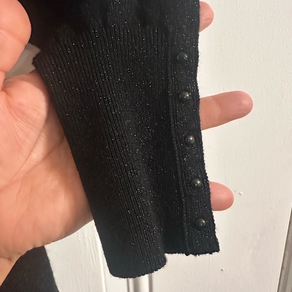 White House Black Market Black Metallic Sweater Dress - Picture 10 of 10